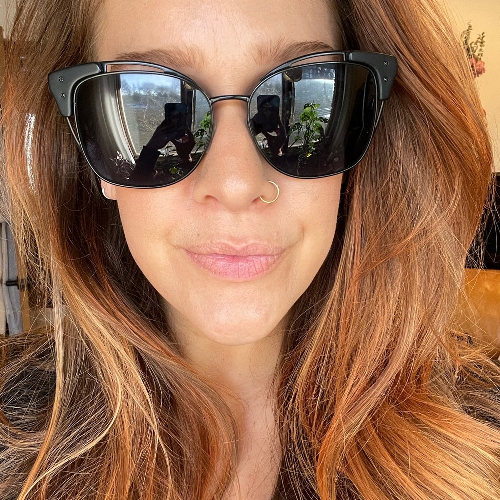 TORY BURCH Cat Eye TY 6049 307680 Matte Black Blue Sunglasses